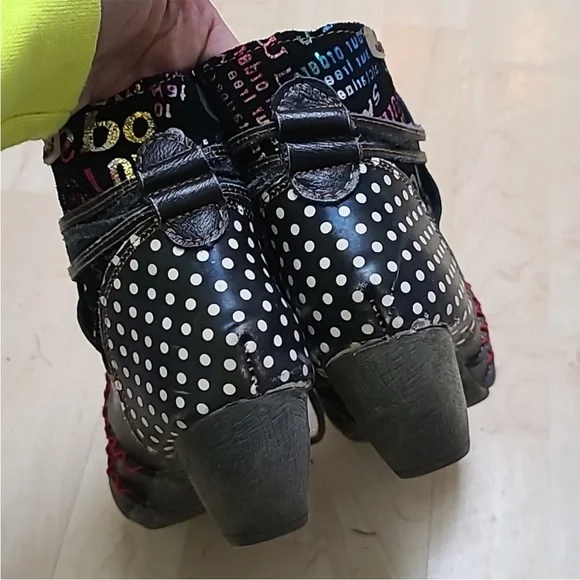 Women's Ankle Boots Maia European Punk Leather, Steam Punk, black UNIQUE size 8 - Picture 3 of 15